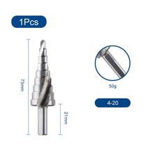 오거 구굴기 관리기 땅파기 드릴비트 3pset 3-12mm 4-12mm 4-20mm hss 스트레이트 그루브 스텝 드릴 비트 티타늄 코팅 목재 금속 구멍 커터 코어 드릴링 도구, 실버 4-20