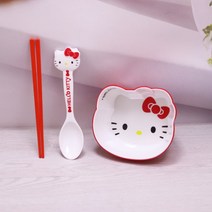 헬로키티 캐릭터 멜라민 친환경 접시 어린이 예쁜 그릇 과일 케익 미니 접시 아동 식기 세트, R