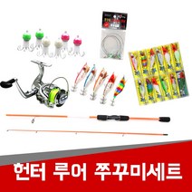 헌터 쭈꾸미 낚시대 세트 쭈꾸미볼 야광봉돌 왕눈이 등침 애자 하드베이트 스피닝릴 갑오징어 문어, 헌터 루어 왕눈이 5종 랜덤 SET