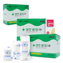 성진 붕대 10cm x 12개입 x 1개 + 7.5cm x 12개입 x 1개 + 5cm x 12개입 x 1개 + 지우개밴드 10매입 x 1개, 1세트