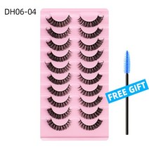 붙이는 속눈썹 부분 3d 밍크 내추럴 메이크업 드라마틱한 인조 소프트 익스텐션 모형 실 드레싱 테이블 5/10 쌍, [01] Eyelashes, [12] 10 pairs-DH06 02