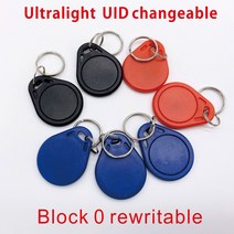rfid복사기 태그 5PCS Keyfob NFC 13.56Mhz 초경량 UID 블록 0 변경 가능한 rfid 키 체인 복사 복제 지원 안드로이드 전화