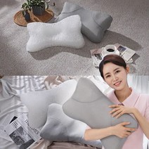 캄포 에어텍스 베개 경추베개 일자목베개 숙면 C커브 메쉬커버 세트, 2세트, 1개