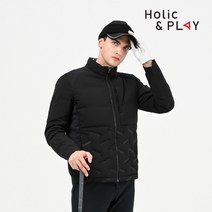 홀릭앤플레이 남성 거위털 다운 패딩점퍼 HB4MJP001BK