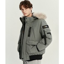 NATIONALGEOGRAPHIC N224MDW930 남성 타루가 퍼 트리밍 후디 구스다운 점퍼 LICHEN KHAKI, 110