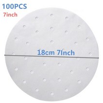 에어프라이어 7inch/8inch/9inch 100pcs 구멍 가진 기름 종이 굽기 공기 프라이 패드 빵 케이크 종이 접시 굽기 부속품 부엌 공구, 7inch Round