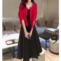 드레스허그 이에스 2 color 가디건 원피스 세트