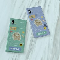 [바보사랑] [호환용] 쿨쿨잠 굿데이러브버니4 아이폰큐브케이스, 기종선택:아이폰8플러스 / 디자인선택:민트, 상세 설명 참조