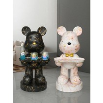 모던하우스 리틀베어 베어브릭 팝아트 피규어 트레이 사이드 간이 테이블 72cm, S