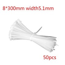 견고한 8X200/250/300/350/400/450mm 흰색/검정색 우유 케이블 와이어 지퍼 타이 자동 잠금 나일론 폭 5.1m, 한개옵션1, 03 WT 300mm
