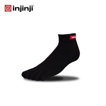 INJINJI 인진지 쿨맥스 양말 미니크루 발가락 양말 등산 양말 스포츠 양말, M, BLACK