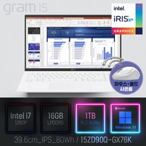 LG 2022 그램15(12세대) 15ZD90Q-GX76K [이벤트 한컴오피스 증정], WIN11 Pro, 16GB, 1TB, 코어i7, 화이트