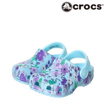 [크록스] 키즈 클래식 플로럴 클로그 아이스블루 206146-4O9
