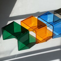 셀프 스튜디오 아크릴 ㄷ자 보드 반투명 미니 의자, 4. 그린 31x20x22cm