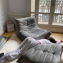 북유럽 다다미 싱글 소파 연예인 발코니 캐터필러 심플 토고 캐주얼 레이지 가구, [06] velvet-grey