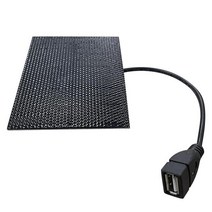 휴대용 태양열충전기 태양광충전기 야외 하이킹 방수 태양 전지 패널 5V 5W 미니 USB 충전기 캠핑 자전거 캠핑을 위한 고성능 단결정, [01] Black