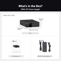 포시 오디오 V3 스테레오 파워 패시브 클래스 D 미니 스피커 300W x2 2 채널 앰프, 4.with32V Power Supply