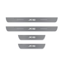 bmw 도어라이트 벤츠 면발광led바 아크릴 USB 전원 이동 LED 웰컴 페달 자동차 스커프 플레이트 문턱 통로, 01 4Pcs For BMW X6