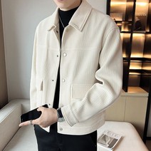 남성 코듀로이 숏 슬림 카고 자켓 캐주얼 터틀넥 루즈핏 코트