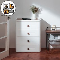옷장 정리 수납선반 트레이 서랍 4단 수납함, 4단 화이트