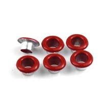 신발 가방 의류 가죽 벨트 모자용 5mm 금속 구멍 와셔 공예 수리 그로멧 라운드 아이 링 100 세트, Red