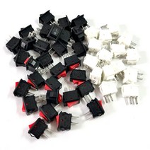 15pcs 미니 로커 스위치 spst 검정색과 빨간색 스냅인 스위치 버튼 ac 250v 3a125v 6a 2 핀 io 1015mm 온-오프 스위치 로커, 혼합, 15개