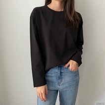 리앤베르 여성 티셔츠 긴팔티 기본티 긴팔 루즈핏