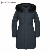 [까스텔바작] (여성)폭스퍼 후드 자수 포인트 구스 롱 다운 점퍼_BG0WDW706_DG