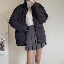 제이에프앤씨 퀄팅 포인트 카라 패딩자켓 남녀공용 점퍼 4단사이즈