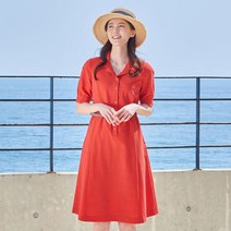 [지센] 여성 시어서커 잔체크 플레어 원피스 LCOPL526_RE
