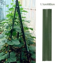 10 pcs 길이 식물 말뚝 원예 기둥 플라스틱 코팅 강관 등반 식물 꽃과 야채 지원, 10개 11mmx60cm