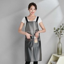 우레탄 방수 애견 미용 미용실 롱 업소용 작업용 미용사 조끼형 네일 샵 홀 투명 앞치마, 블랙-홀더 30142