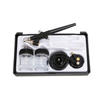 에어 브러쉬 키트 미니 단일 액션 에어 브러시 세트 사이펀 피드 0.8mm 페인트 스프레이 건 메이크업 용 호스 22cc 유체 컵, 한개옵션0