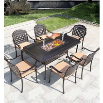대형 불판테이블 식탁 야외 테라스 6인용 바비큐 탁자, 상세 페이지 참고, E