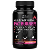 Zeal Naturals Apple Cider Vinegar 사과식초 가르니시아 캄보지아 CLA 그린커피빈 그린티 90캡슐 3개월분, 1개, 기본
