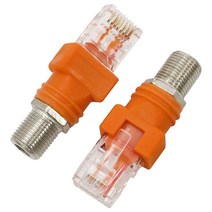 VAKTOK RF to RJ45 컨버터 RJ45 to F 동축 어댑터 수 동축 배럴 커플러-2개