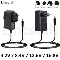 디월트 호환 충전기 4.2V 8.4V 12.6V 1A 2A 어댑터 전원 공급 장치 충전기 다이나믹 에어쿠션 데코 레이저 레벨 드라이버 16.8 리튬 배터리, 16.8V 1A DC 5.5-2.1, UK