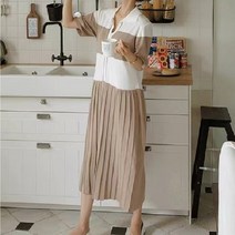 반팔니트원피스 플리츠 돌잔치엄마 원피스