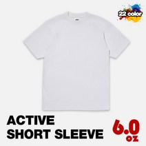 샤카웨어 6.0oz 액티브 반팔티 화이트 반팔