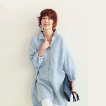 여성 데일리 2컬러 베이직 롱셔츠
