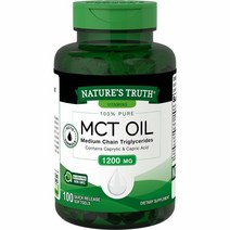Natures Truth 네이쳐스 트루 MCT Oil 오일 소프트젤 1200mg 100정, 1개, 1