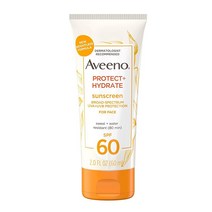 아비노 프로텍트 + 하이드레이트 모이스처라이징 페이스 선스크린 로션 with broad spectrum spf 60 amp 프리바이오틱 귀리 무중력 앰프 상쾌한 사용감 무파라벤 무