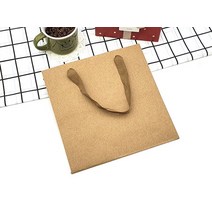 크라프트 이쁜 예쁜 무지 선물용 쇼핑백 정사각 종이가방 소량쇼팽백 제작 M, 단일