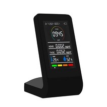 공기질측정기 5 IN 1 HCHO TVOC CO2 측정기 디지털 온도 습도 테스터 LCD 디스플레이 이산화탄소 감지기 대기 질 모니터, Black Infrared