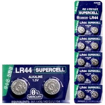 Supercell 알카라인 버튼셀 LR44 1.5V (10개입) / 원형건전지 수은건전지