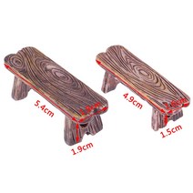벤치의자 식탁 야외 실내 2pcs 인형 집 나무 의자 요정 정원 미니어처 장식 커플 벤치 액션 입상 DIY 주택, 한개옵션0