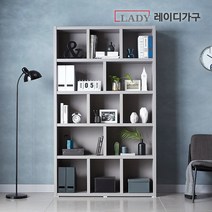 [수도권무배] 레이디가구 더블 36T 수납 1200 5단 책장, 그레이