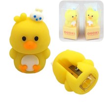 귀여운 오리 모양 캐릭터 연필 깍이 깍기 문구 휴대용 미니 필기 미술 학용품 수동 편리한 동물 간편한 소형 아이브로우 돌려깍는 칼