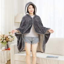 차박 감성 캠핑용 집순이 후드 따뜻한 담요 모자 망토 휴대용 블랭킷
