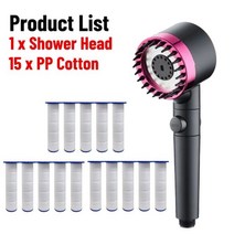 샤워기헤드 필터 욕실용 고압 샤워 헤드 세트 조절 가능한 강우 욕실, Shower Head sets_11